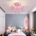thumbnail image 4 of Candelabro Q&S, minicristal, montaje semiempotrado, 3 luces, color rosa, 4 of 9