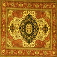 thumbnail image 1 of Ahgly Company Machine Washable Indoor Square Persian Yellow Traditional Area Rugs, 5' Square, 1 of 4