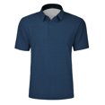 thumbnail image 1 of Hiiyo Men's Polo Shirt Solid Color Short Sleeved T-Shirt, Navy, 1 of 3