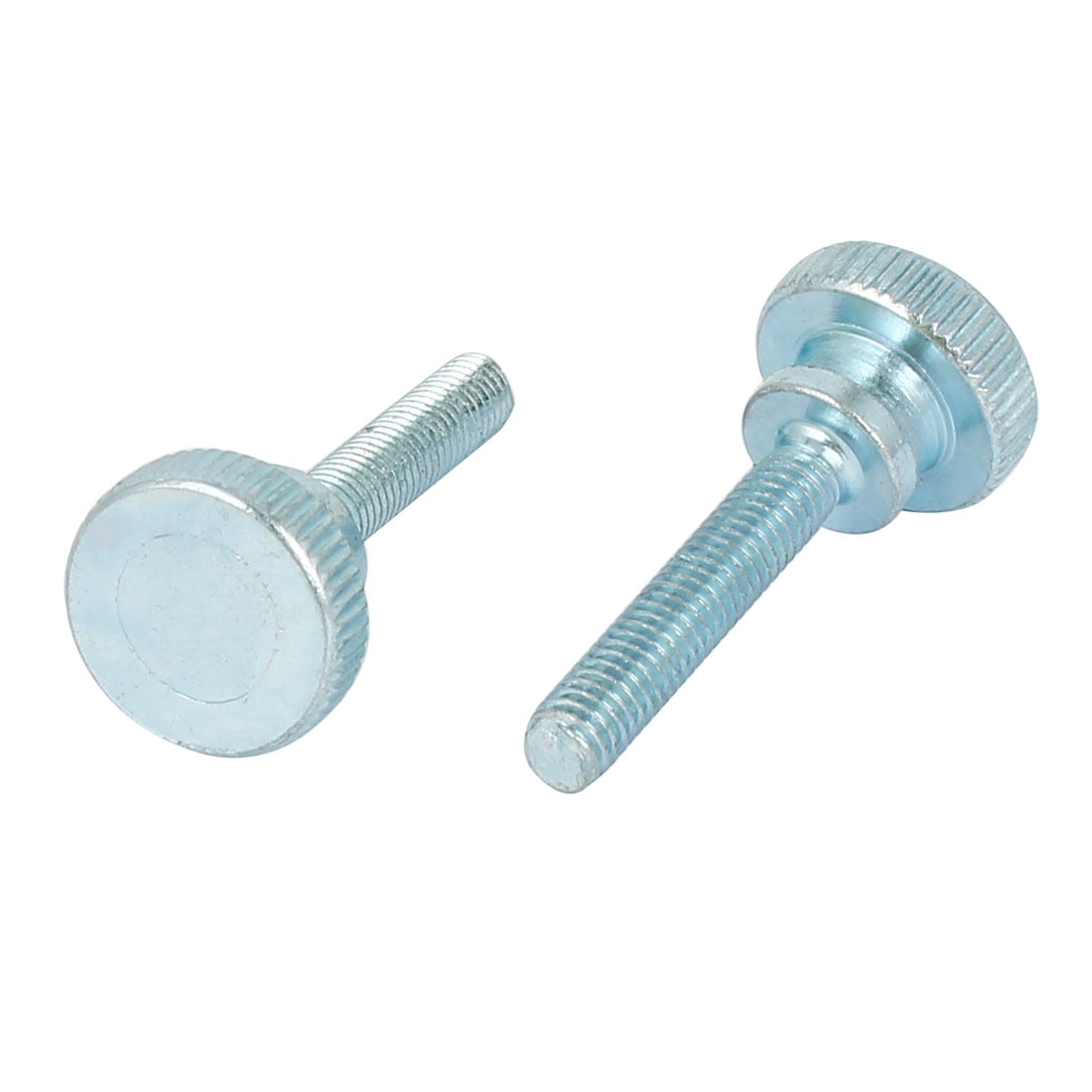 M5x25mm Carbon Steel Step Hand Screw Flat Knurled Head Thumb Screws