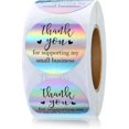 thumbnail image 1 of 500 Pcs Thank You Stickers Roll Stickers Adhesive Holographic Rainbow Stickers, 1 of 5