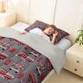 thumbnail image 3 of Erosebridal Cartoon Fire Engine Twin Comforter Sets, Truck Theme Bedding Set for Boys, Red Gray, Gray Reversible, 1 Comforter and 1 Pillowcase, 3 of 6
