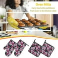 thumbnail image 6 of Oven Mitts and Pot Holders 4 Piece, Colorful Carnations Flowers A High Heat Slip Resistant Oven Mitt and Trivets Set Kitchen Oven Glove Pot Holders for Cooking Baking Grilling, 6 of 7