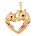 thumbnail image 1 of Collar Corazon Unicornios Mamá Hijo Swarovski Oro 18k Lam dorado Unitalla, 1 of 8
