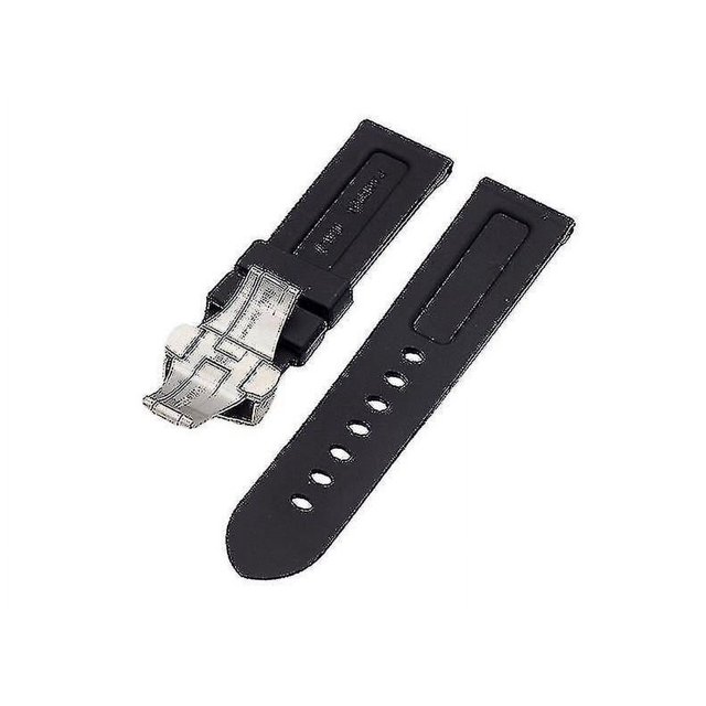 Correa de reloj con hebilla de mariposa, repuesto de correa de silicona para reloj, herramientas de correa Panerai, hebilla de acero