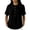 A-Black217, variant on Womens Blouse Mandarin Collar Short Sleeve Side Button Shirt Cotton Lined Lightweight Loose Fit Elegant Casual Top