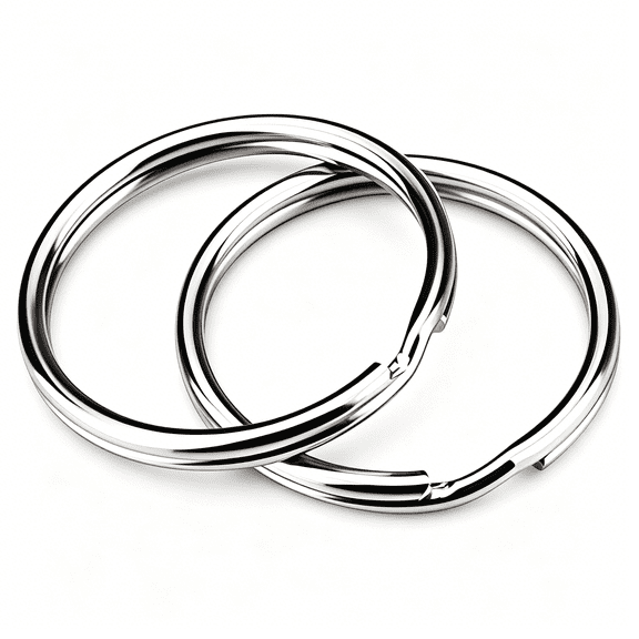 DESIGNICE 100-Pack Split Key Rings(1 Inch/25Mm)-Silver Nickel Metal Keychain Rings for Keys,Diy Crafts,Bags&Accessories-Durable Keyring Hardware with Smooth Edges Key Rings Bulk
