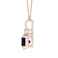 thumbnail image 2 of ANGARA Natural 2.2 ct Blue Sapphire V-Bale Pendant with Diamond in 14K Rose Gold for Women (Size-8mm) | September Birthstone, Anniversary, Jewelry Gift for Women | Natural Blue Sapphire Necklace, 2 of 9