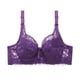 thumbnail image 2 of Gibobby Lenceria para mujer sexy Sujetador de encaje sexy para mujer, correas ajustables, copa de pecho, ropa interior(Morado 95D), 2 of 5