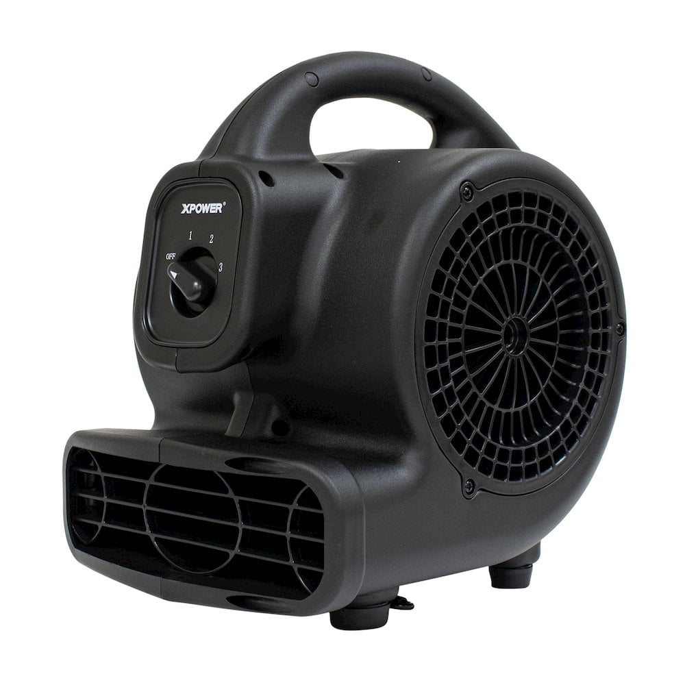 XPOWER P-80A 600 CFM Multi-Purpose Mini Air Mover, Utility Fan, Dryer, Blower - Black
