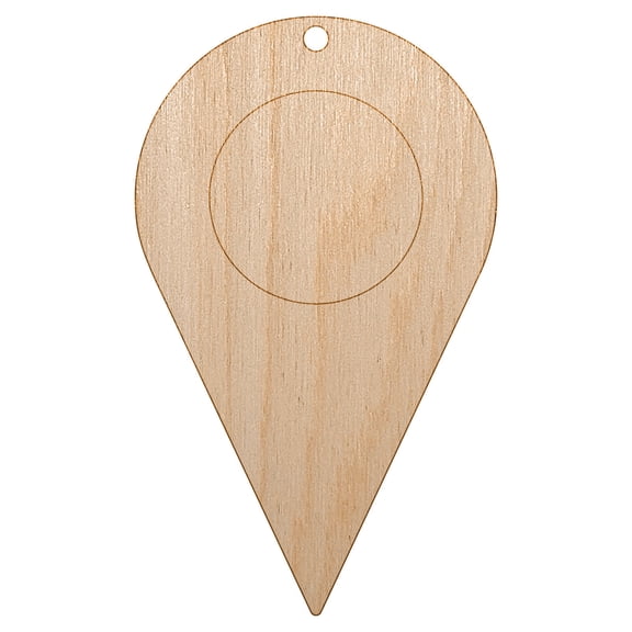 Map Location Symbol Wood Holiday Christmas Tree Ornament Unfinished DIY Pre-Drilled Craft