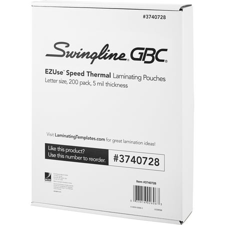 UPC: 0033816026063 | GBC EZUse Thermal Laminating Pouches  Letter Size  Speed Pouch  5 mil  200 Pack