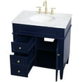 thumbnail image 3 of Pemberly Row Meuble-Lavabo de Salle de Bain Moderne à Dessus en Marbre Simple de 32 Pouces en Bleu, 3 of 16