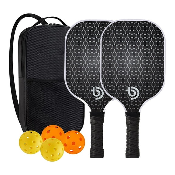 ETHKIA Pickleball Racket Set, Lightweight Fiberglass Pickleball Set, with 4 Balls & Carry Bag Pickleball Gifts for Beginners E