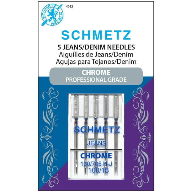 Schmetz Jean Chromé et Denim Machine Aiguilles-Taille 100/16 5/emballage