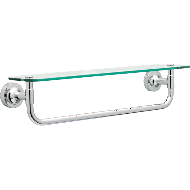 Better Homes & Gardens Chandler 18" Towel Bar With Glass Shelf, Chrome