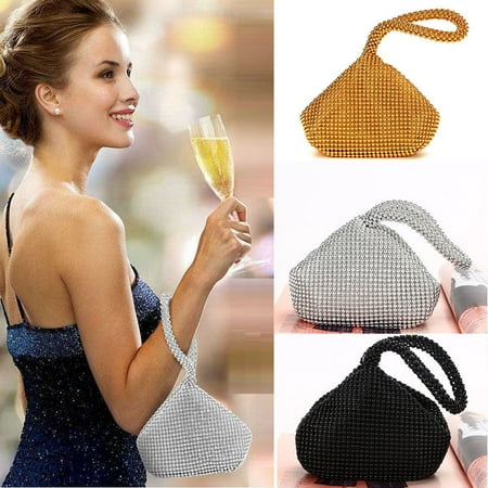 Women Bling Diamond-studded mini Evening Bag Bride Evening Clutch Bag for Prom Cocktail Party