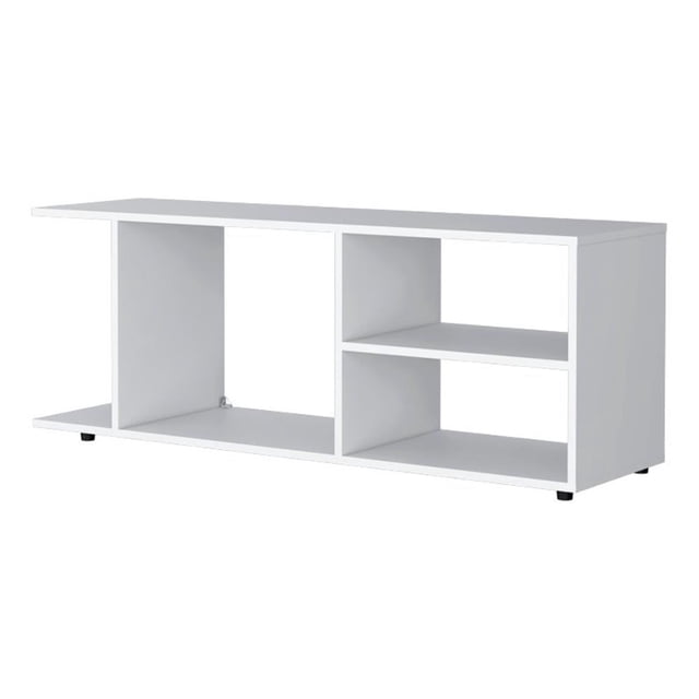 FM FURNITURE Meuble Télé Tubac en Mélamine avec Rangement Ouvert Blanc