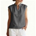 thumbnail image 6 of akafmk Womens Casual Sleeveless Shirts V Neck Blouses Solid Color Summer Daily Tank Tops, 6 of 7