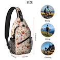 thumbnail image 5 of Sling Backpack,Fun Halloween Pattern Sling Bag with Water Bottle Holder,Waterproof Sling Bag for Men/Women with Headphone Jack for Hiking,Travel, 5 of 6