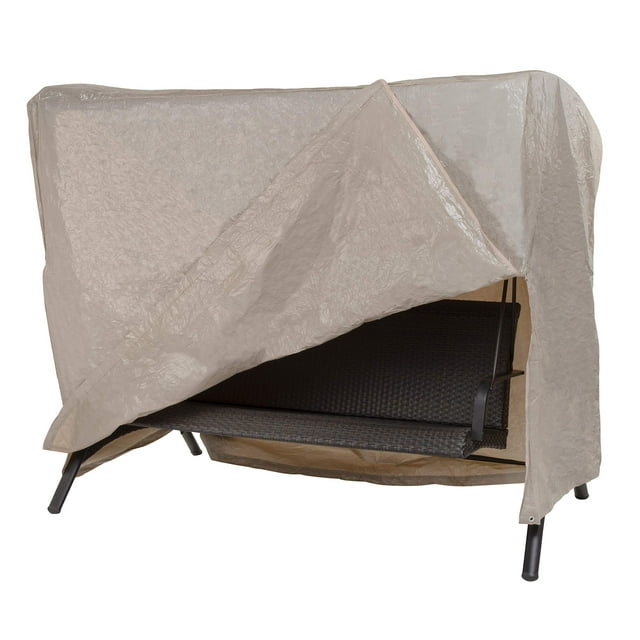 MODERN LEISURE Housse de Balançoire Extérieure 2 Places - Tissu Imperméable et Résistant aux Intempéries - Protection des Meubles Parfaite pour Patio, Terrasse et Porche - 87 Pouces L x 64 Pouces L x 66 Pouces H - Kaki