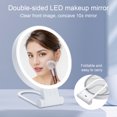 thumbnail image 3 of Visland LED Lighted Makeup Mirror 5/10/20/30X Magnifying Double-sided Cosmetic Mirror with Light USB Rechargeable Adjustable Brightness Portable Travel Vanity Mirror, 3 of 8
