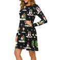 thumbnail image 4 of Wangmeiwg Christmas Dresses for Women Stylish Flowy T-Shirt Dress for Women Casual Comfort with Elegant Print Design and Relaxed Fit M Black, 4 of 7