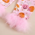 thumbnail image 6 of ITSAME Girls Sleepwear Set 2-Piece Halloween Print Lapel Button Up Top and Pants Fall Winter Comfy Loungewear Outfits Pink Size 3T, 6 of 9