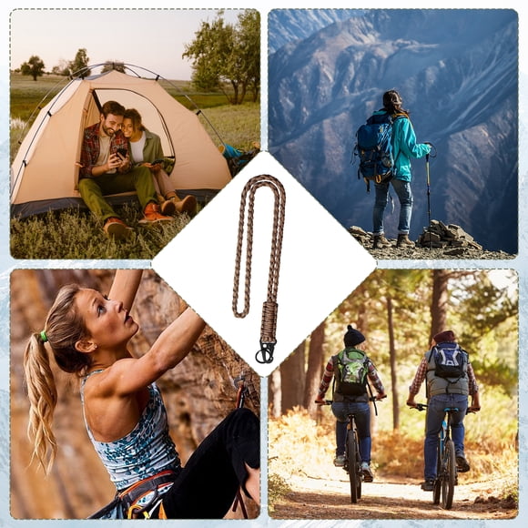 Methold Llavero con cordón de Paracord de textura de alta gama, 2 piezas, con hebilla de aleación para actividades al aire libre, senderismo Teléfono y Comunicación Café
