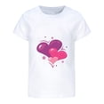 thumbnail image 3 of ibiyuan Girls Shirts Size 8 Short Sleeve Tshirt for Girls Graphic Hearts Toddler Girl Tops 5t Round Neck Basic Tee Super Soft Vacation Summer Tee Top,3-4 Years, 3 of 5