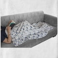 thumbnail image 6 of Lighthouse Soft Flannel Fleece Throw Blanket, Hand Drawn Watercolor Sea Elements Beach Holiday Pattern Vintage Illustration, Cozy Plush for Indoor and Outdoor Use, 50" x 60", Blue White, by Ambesonne, 6 of 6