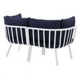 thumbnail image 4 of Afuera Living 2 Piece Aluminum Patio Sectional Sofa in White and Navy, 4 of 10