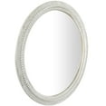 thumbnail image 6 of DecMode Metal Bohemian Pearled Round Double Framed Wall Mirror 36"W x 36"H, with Distressed White Finish and Brown Accent Highlights, 6 of 12
