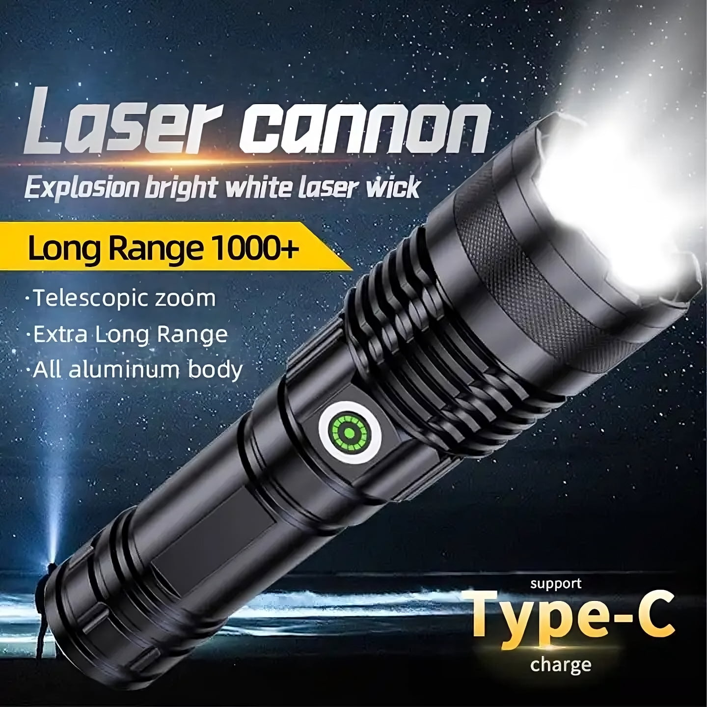 Super Bright LED Flashlights Rechargeable, 100000 Lumens XHP70 Tactical Flashlight, High Lumens 5 Modes Zoomable Waterproof Handheld Flashlights for Emergency Hiking Hunting Camping