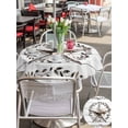 thumbnail image 4 of Outdoor Tablecloth with Umbrella Hole and Zipper, Western Stars Retro Round Table Cloth 54 Inch Waterproof Tablecloth, Wheat Rings Farmhouse Wooden Stripes Picnic Table Cover for Patio Camping, 4 of 7