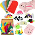 thumbnail image 2 of DIY Art Craft Animal Hand Puppet Making Kit Felt Decor Role Play Party Supplies for Kids, 2 of 8