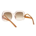 thumbnail image 3 of Women’s Oversized Square Sunglasses Retro Bold Cutout UV400 Clear Beige Brown, 3 of 5