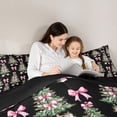 thumbnail image 5 of Manfei Christmas Tree 3 Pieces Queen Comforter Set for Female Men Adults,Xmas Festival Ultra Soft Bedding Sets,Kawaii Pink Bowknot Bedding Comforter Set Breathable,Breathable Home Decor,Reversible, 5 of 8