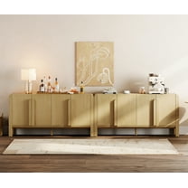 Set of 2 Sideboard Buffet with Storage, Modern 126" Wood Credenza with Doors and Adjustable Shelves for Kitchen,Living Room