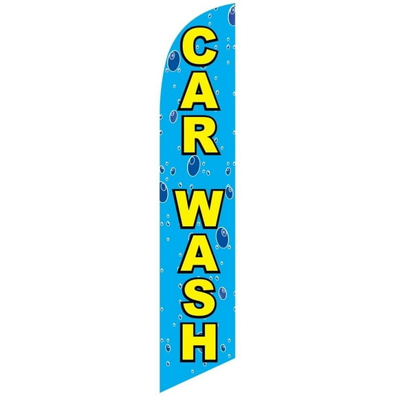 Car Wash bubbles Feather Banner Swooper Flag -No Wind Required- Replacement FLAG ONLY