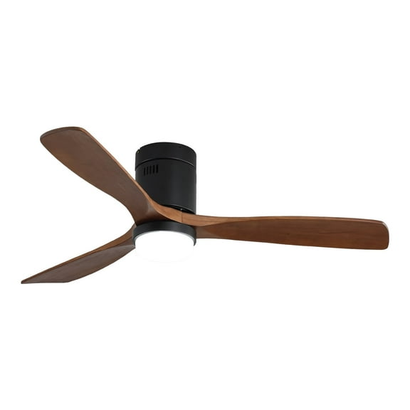 Sofucor 52" Flush Mount Ceiling Fan with LED Light and Remote Control
