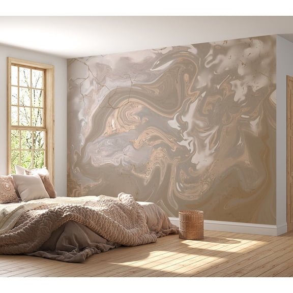 Surface Texture Wallpaper Wall Mural - Beige White Paint Mix