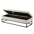 thumbnail image 2 of GZXS 58.6 Inch Velvet Storage Bench for Bedroom, Modern Upholstered Long Ottoman with Black Metal base for End of Bed/Entryway/Livingroom/Window (Beige), 2 of 9