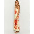 thumbnail image 4 of Women'S Strapless Floral Print Bodycon Maxi Dress for Summer Weddings and Parties Yellow S, 4 of 8