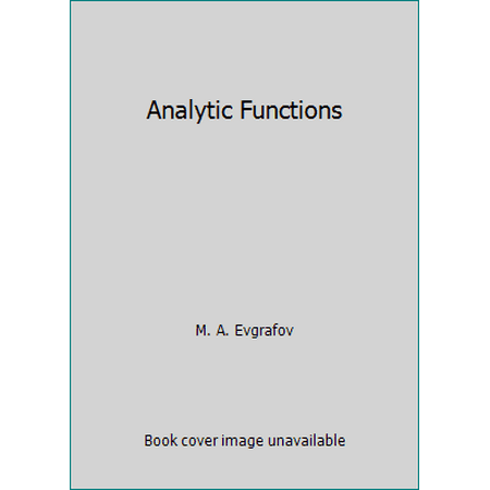 Analytic Functions, Used [Paperback]