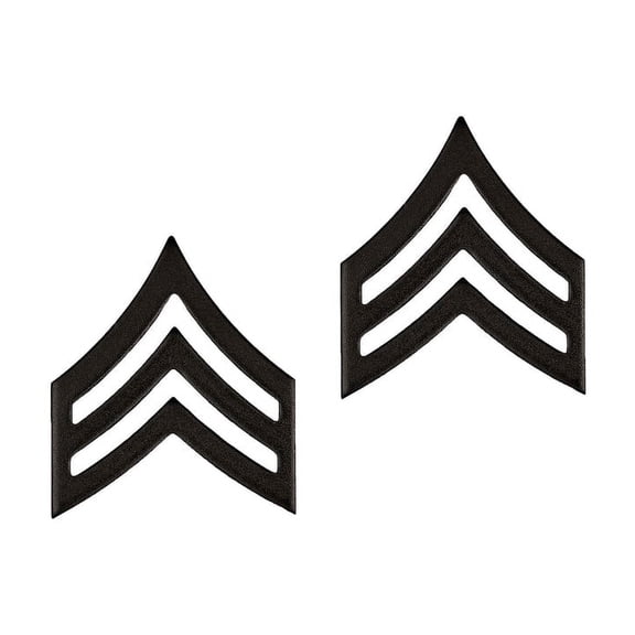 U.S. Army Sergeant Black Metal Rank Pin STA-BRITE