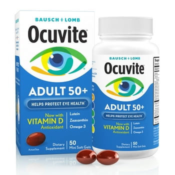 Ocuvite  Adult 50+ Eye s and Mineral Supplements with Lutein, Zeaxanthin and Omega-3fromBausch + Lomb 50 Soft Gels
