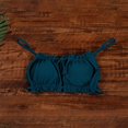 thumbnail image 3 of Sexy Bikini 2022 Swimwear Women Biquini Push Up Bikini Set Swimming Bathing Suit Beachwear Tie Front Solid Color Blue L, 3 of 4