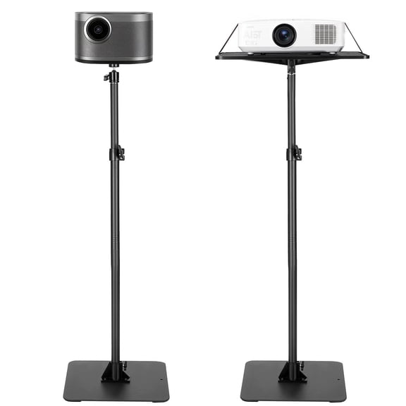 Projector Stand Adjustable Height 30.3 to 63.4 Inch 360 Degree Rotation Floor Cart for Meetings Outdoor Movies Gimbal Mount
