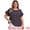 Dark Blue, variant on Women's Plus Floral Print Ruffles Blouse 2X Dark Blue